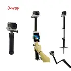 Cheap 3 way Extension Selfie Stick Grip Tripod Mount for Gopro hero 5 4 session/4/3+/3 SJCAM SJ4000 Xiaomi Yi 4k Wifi Action Camera