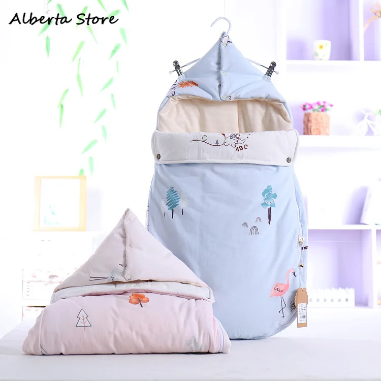 

New Baby Sleeping Bag 2019 Natural Colored Cotton Envelope Neonatal Sleeping Bag Combed Cotton Anti-kick Quilt In Spring