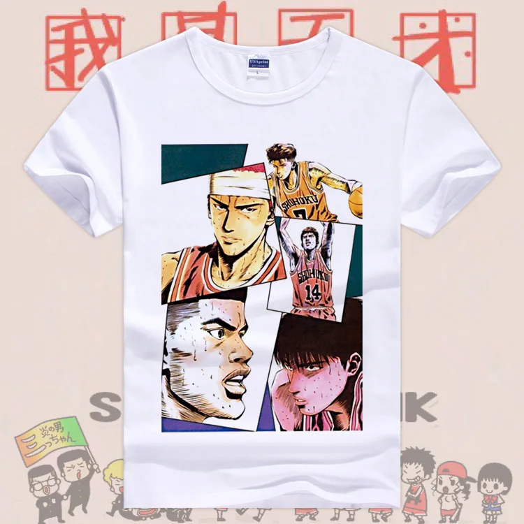 Kleding Gender-neutrale kleding volwassenen Tops & T-shirts T-shirts T-shirts met print Vintage Originele 90's Slam Dunk " Rukawa Kaede " Japanse Manga Series Promo T-Shirt 