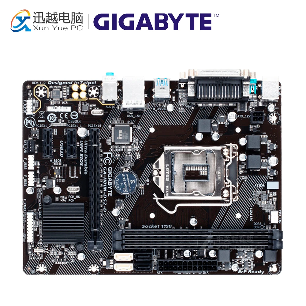 

Gigabyte GA-H81M-DS2-D Desktop Motherboard H81M-DS2-D H81 LGA 1150 i3 i5 i7 DDR3 16G ATX