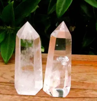 

afa880240++++2PCS AAA NATURAL TRANSPARENT CLEAR QUARTZ CRYSTAL POINT Healing