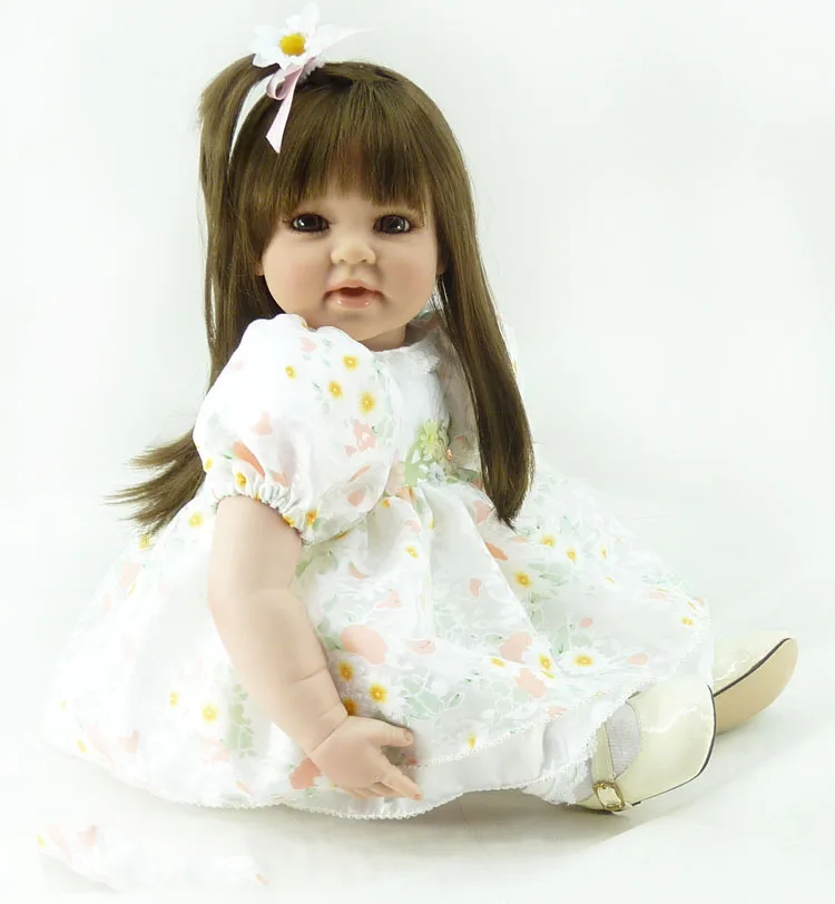 

51cm Handmade Silicone vinyl adorable Lifelike toddler Baby Bonecas girl kid bebe doll reborn menina de silicone toy gifts
