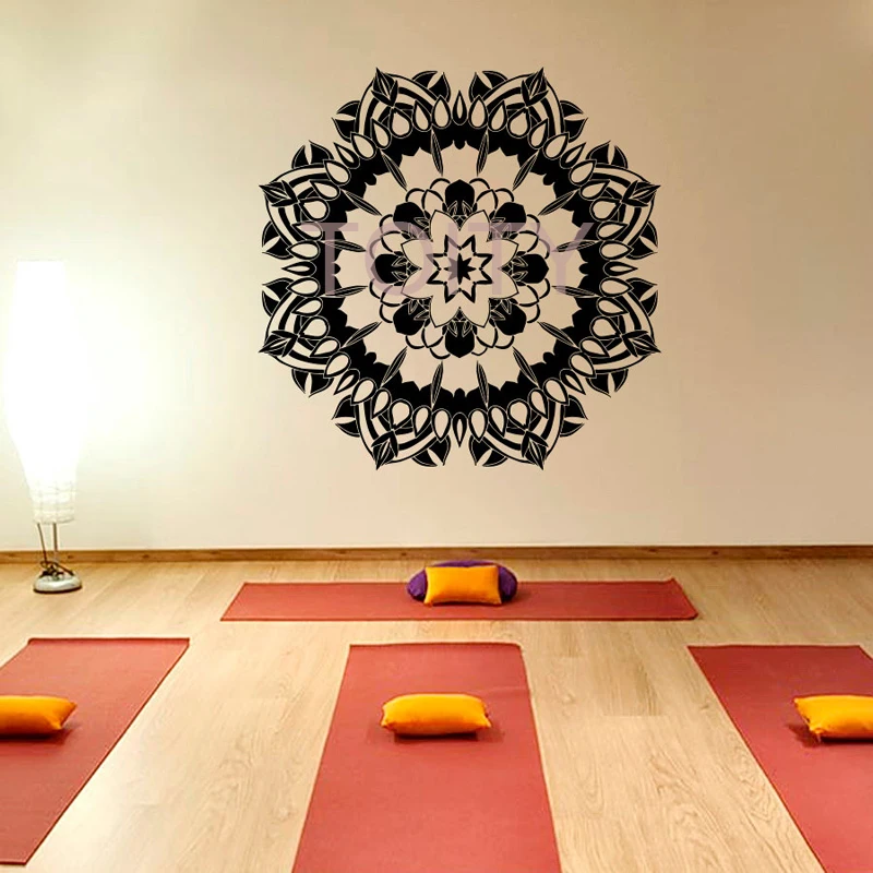 Mandala Om Sign Vinyl Sticker Yoga Studio Wall Decal Decor Home Room