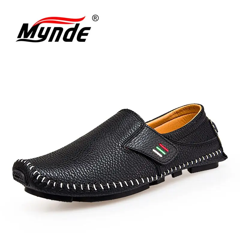 MYNDE New Fashion Moccasins For Men Loafers Summer Walking Breathable Casual Shoes Men Hook&loop Driving Boats Men Shoes Flats