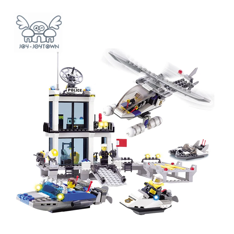 

JOY-JOYTOWN Model Building Plastic Toys City Police Station 3D Blocks Sets Compatible With Self-Locking Bricks Educational Toy