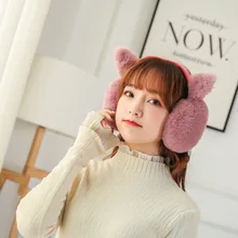 Элегантные зимние наушники с искусственным кроличьим мехом для женщин, теплые наушники, подарки для девочек, модные брендовые PS-05