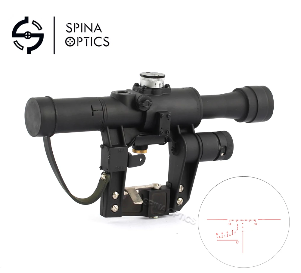

spina optics Dragunov 4x26 SVD First Focal Plane Sniper Rifle Scope Fit AK 47 red Illuminated Sight Rifle Scope