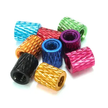 

10Pcs/Set M3AS1 M3 6mm Aluminum Alloy Knurled Standoff Anodized Spacer Multi-color colourful Red Pink Purple Blue Gold Orange