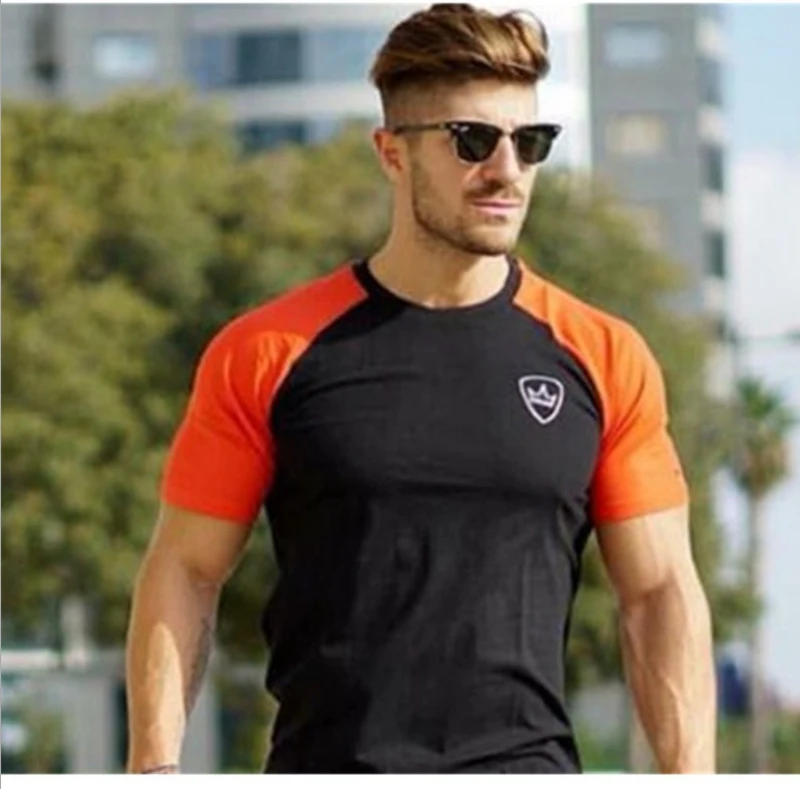 Mens Summer gyms Fitness T-shirt-4