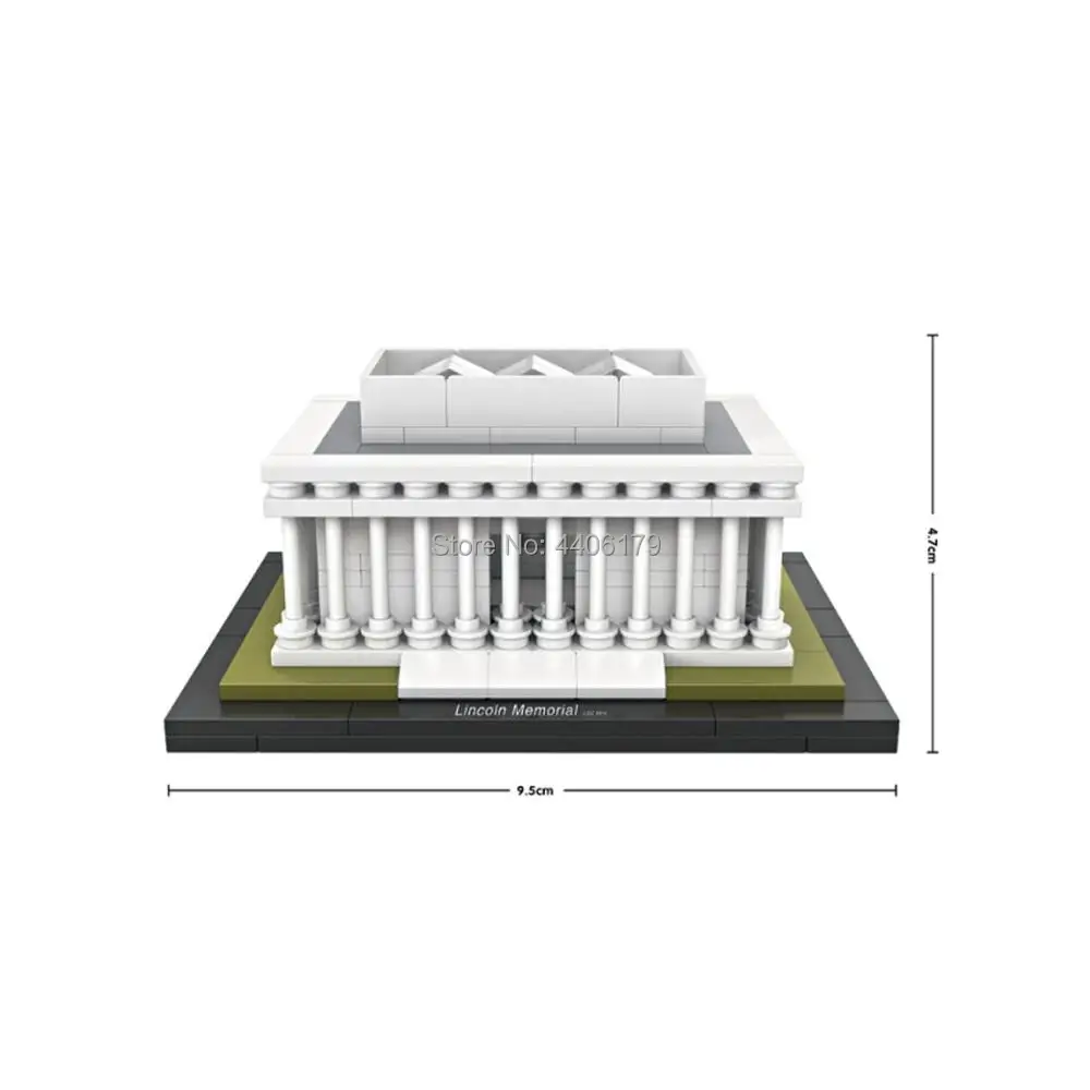 Lepining city creators Street view Lincoln Memorial National Mall Washington mini micro diamond building blocks model brick toys|Блочные
