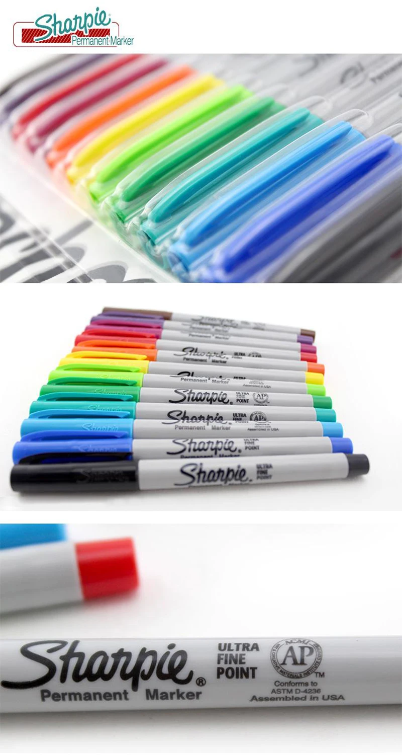 12 шт. Sharpie 37175 Marcador 12 цветов 0,5 мм Sanford Libre De Polvo Marcador Marca Pluma Marcador De color Conjunto De Marcador