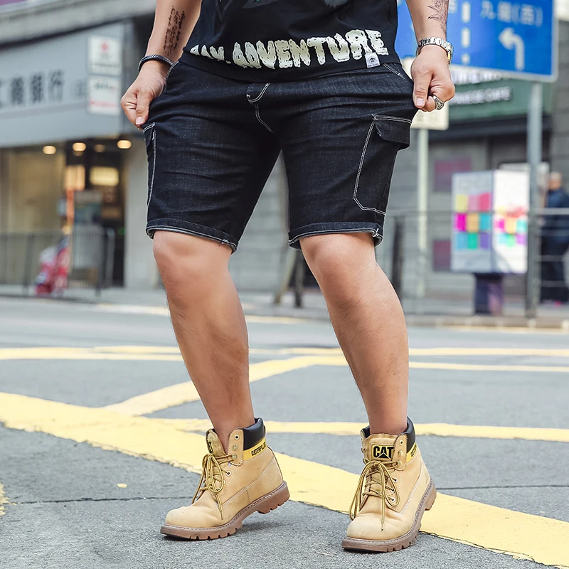 Новые модные мужские короткие джинсы брендовая одежда Прямые мужские джинсовые шорты облегающие повседневные летние короткие джинсы больших размеров S-XXXXXXL