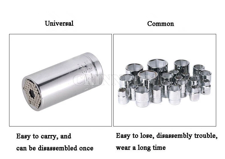 100 шт./лот 7-19 мм Универсальная Розетка трещотка гаечный ключ Набор втулок волшебный гаечный ключ