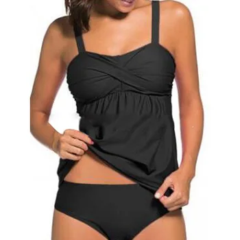 

Women Bikini Set Summer Sexy Swimwear With Bra Black Beach Swimsuit Push Up Bathing Suits Strap Dress+underpant Plus Size 4XL Y5