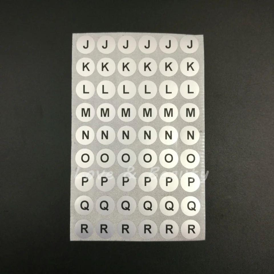 Adesivos de etiqueta do alfabeto a-z 10mm letras pretas prata redonda à  prova d' água 10mm, redonda (0.39 \, image size:960x960