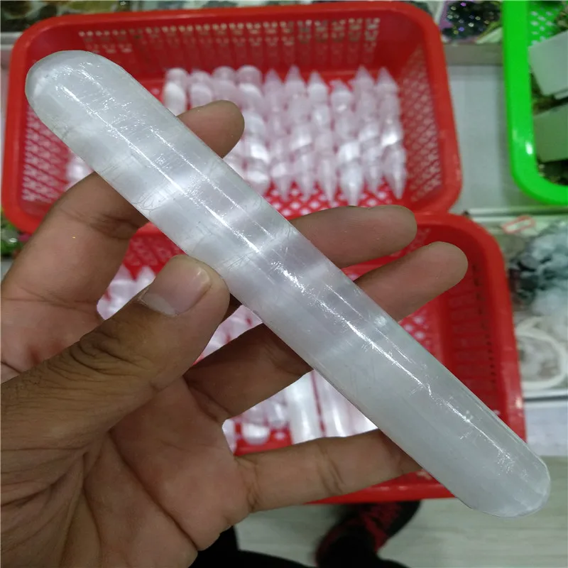 Selenite Crystal Массажная палочка 6 5 &quotгладкая полированная круглая лечебная рейки