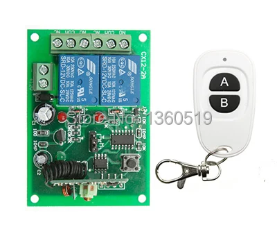 DC12V 2CH RF Wireless Mini Switch Relay Receiver Remote Controllers & White AB keys Waterproof Transmitter Toggle Momentary