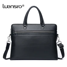 Большой портфель с двойной молнией из натуральной кожи, мужская сумка через плечо, сумка-мессенджер, Повседневная сумка, 14 дюймов, портфель для ноутбука, мужской