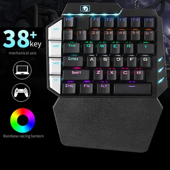 

35 Keys Single One Hand Mechanical Gaming Keyboard USB Wired For PUBG LOL Gamer Ergonomic illuminated Hand Gaming Computer Y2.28