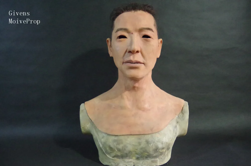 free shipping realistic silicone mask asian male mask with hair Top