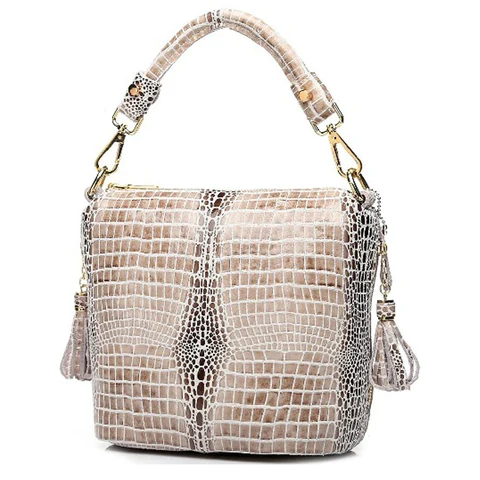 Genuíno em Relevo Promoção Designer Brilhante Graciosa Crocodilo Grão Feminino 100% Couro Cruz Corpo Bolsas * Frete Grátis S0721
