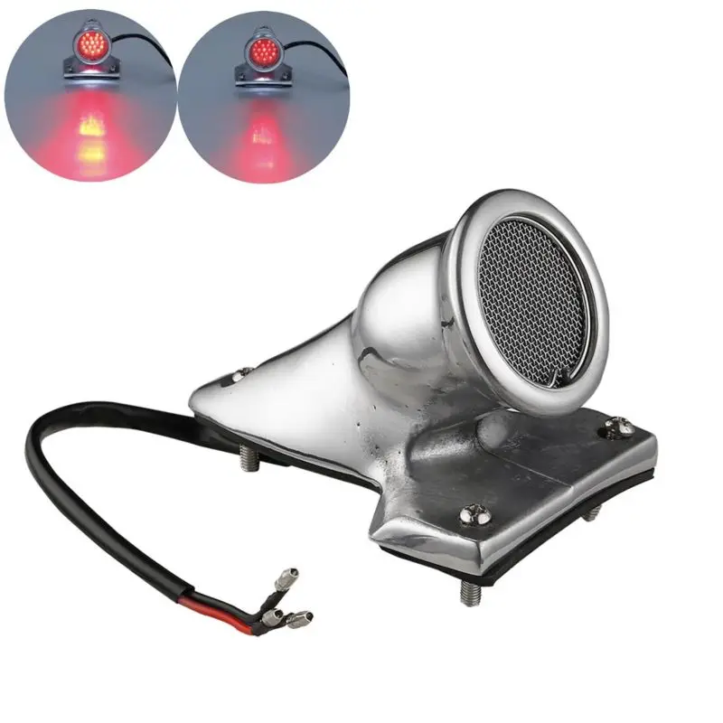 

Motorcycle Rear Mesh Lens 12V Chrome Brake Tail Light For Harley Bobber Chopper