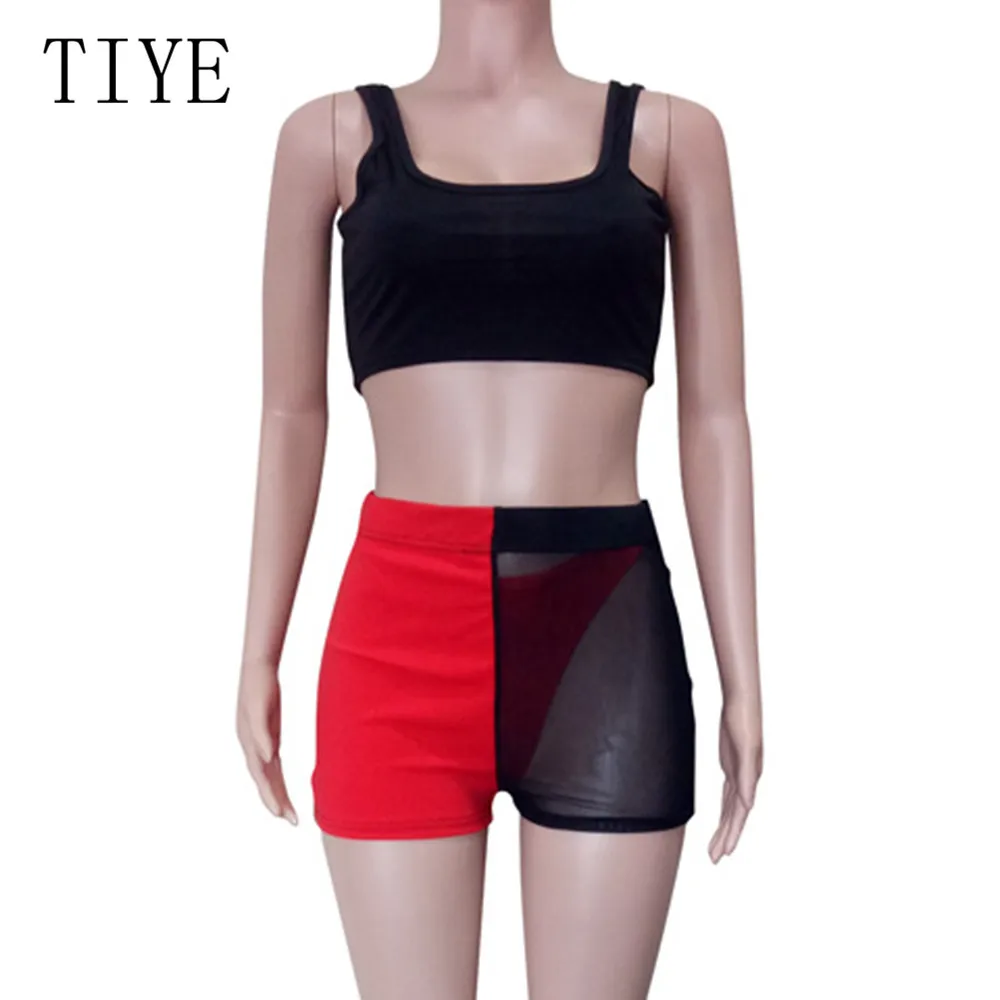 TIYE Sexy Sleeveless Open Back Three Pieces Sets Slim Summer Jumpsuits See Through Mesh Patchwork Bandage Playsuits Overalls TIYE Sexy Sleeveless Open Back Three Pieces Sets Slim Summer Jumpsuits See Through Mesh Patchwork Bandage Playsuits Overalls