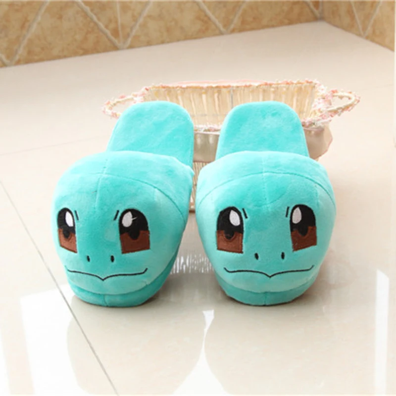 Women Anime Cartoon Pokemon Slippers Lovers Warm Woman Slippers Elf Ball Pikachu Go Plush Shoes Home House Slippers Children