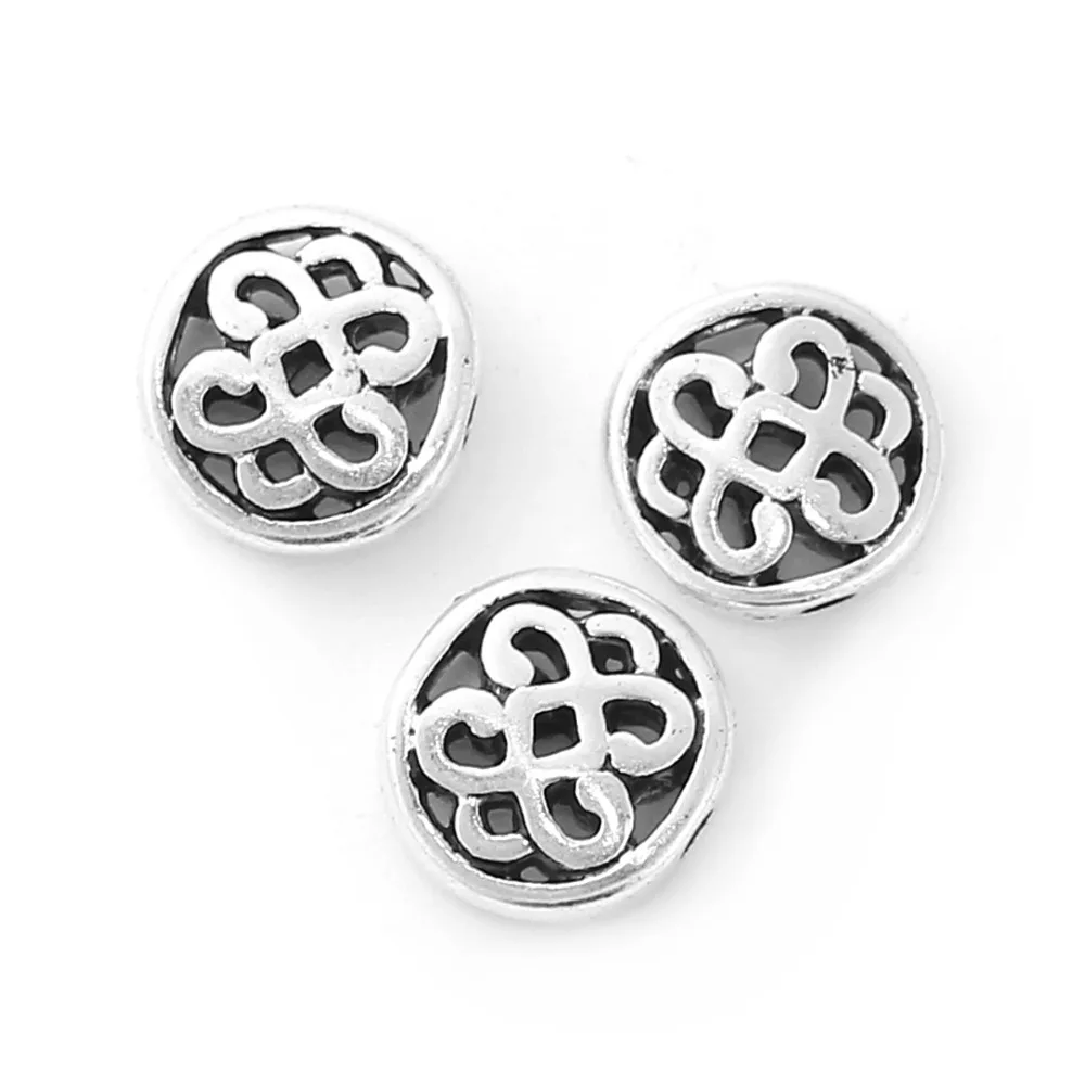 

DoreenBeads Zinc Based Alloy Antique Silver Spacer Beads Oval Filigree 11mm( 3/8") x 10mm( 3/8"), Hole: Approx 1.8mm, 20 PCs