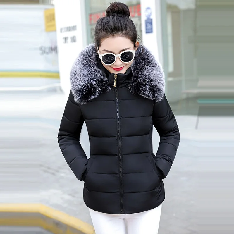 Зимняя куртка женская плюс размер 5XL Женская s Парка утепленная верхняя одежда с капюшоном зимнее пальто Женская куртка с хлопковой подкладкой базовые Топы