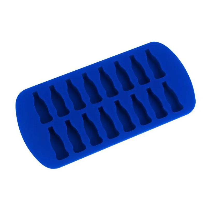 

16 Grids Blue Drinking Bottle Shape Ice Cube Tray Soft Silicone Chocolate Jelly Maker Plate Summer Freezing Ice Cube Mould sale