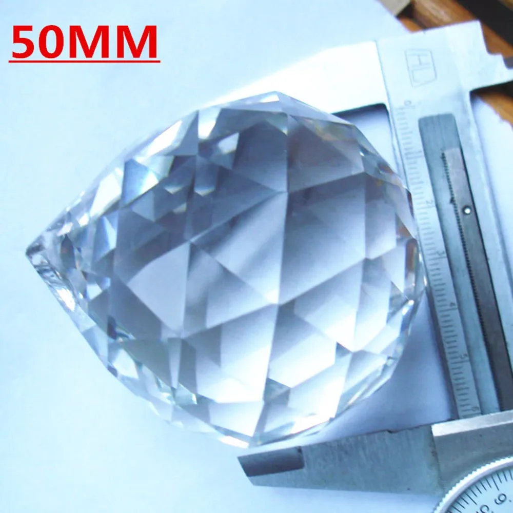 

50mm 10pcs/lot Clear Crystal Chandelier Ball Modern Hanging Crystal Pendant Parts Chandelier Hanging Drops Wedding Decoration