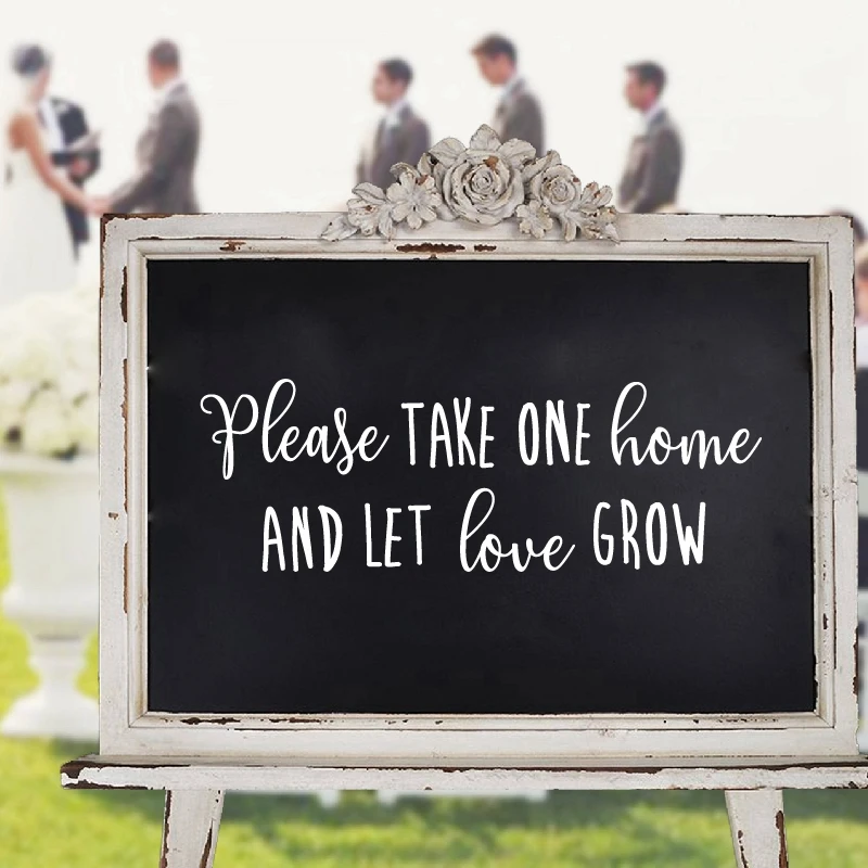 Let Love Grow Wedding Sign Vinyl Sticker