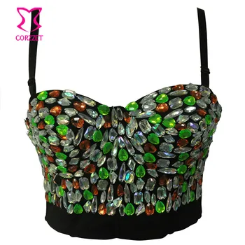 Multicolored Crystal Gem Beads Nightclub Dance Gothic Bralette Crop Top Soutien Gorge Push Up Bra Sexy Bras For Women Brassiere
Multicolored Crystal Gem Beads Nightclub Dance Gothic Bralette Crop Top Soutien Gorge Push Up Bra Sexy Bras For Women Brassiere