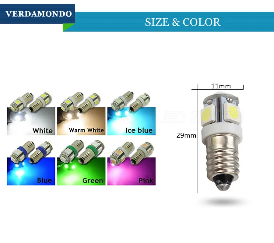 E10 5050 5 SMD светодиодный светильник для автомобиля, задний фонарь, лампа заднего хода для чтения, теплый белый ледяной, синий, розовый, зеленый, автоматический индикатор, 12 В постоянного тока