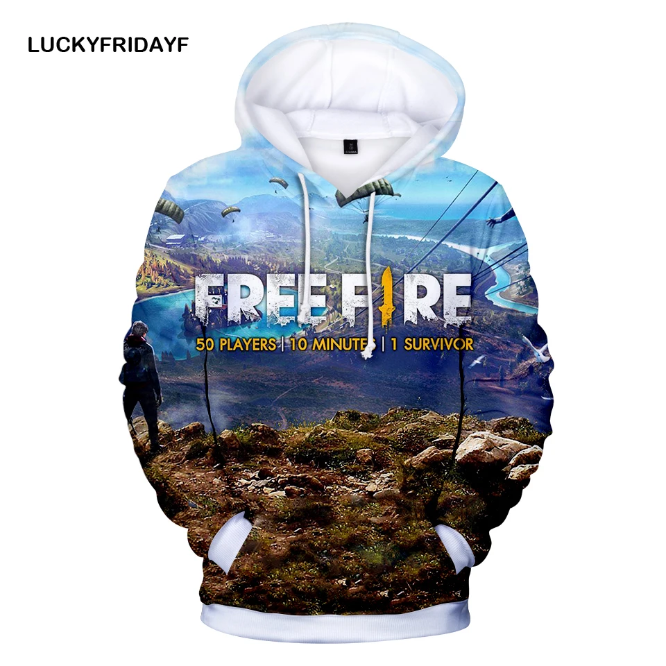 

LUCKYFRIDAYF 3D Free Fire Hoodies Sweatshirt Men Casual Hip Hop 3D Free Fire Hoodies Outweaar Long Sleeve Winter Kpop Clothes