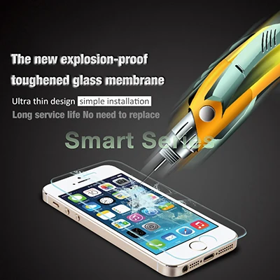 2015 New 2D Ultrathin Premium 0.4mm HD Explosion-proof Tempered Glass Screen Protector for iphone 5 5C 5S Protective Film | Мобильные