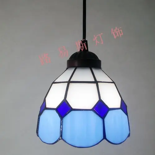 [Lewis] Mediterranean blue minimalist chandelier difany windows and