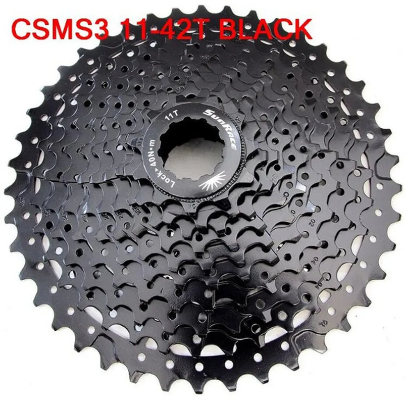 Кассета sunracing 10 скоростей CSMS3 CSMX3 11-40T 42T 46T велосипедная кассета подходит Shimano SRAM маховик 11-40 11-42 11-46 10s кассета - Цвет: MS3 11-42T Black