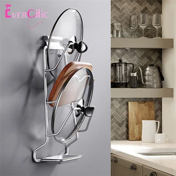 

Stainless Steel Pot Lid Rack Shelf Holder Pan Cover Cutting Board Holder Organizer Bakeware Rack For Kitchen Accessories