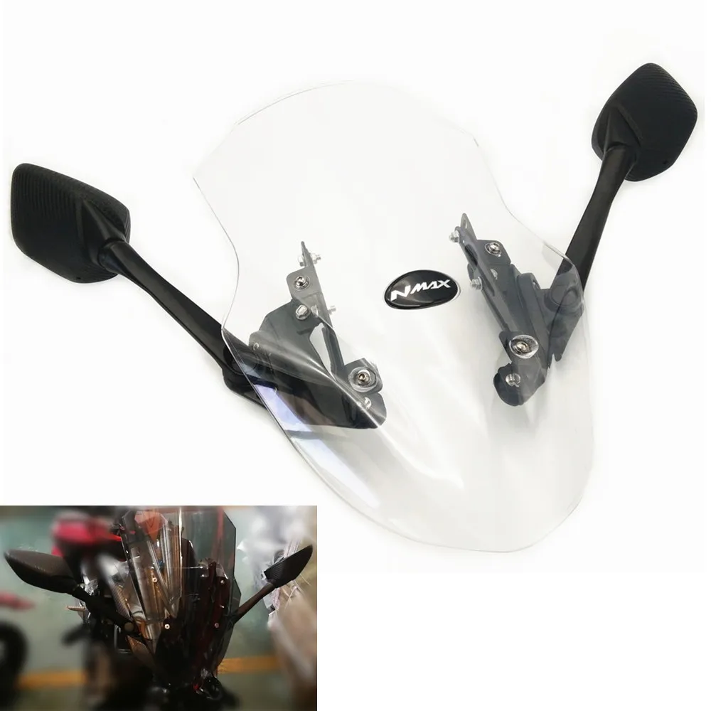 Modified nmax155 Motorcycle adjustable Windshield WindScreen and carbon