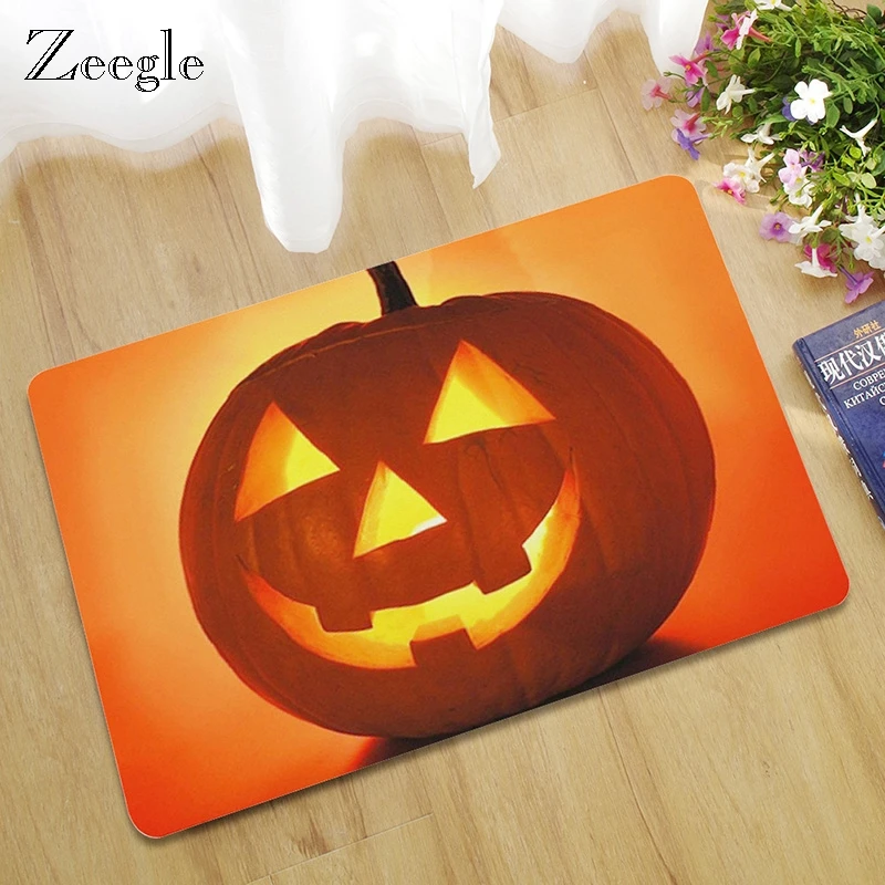 Zeegle Nordic Waterproof Door Mat Halloween Pumpkin Floor Mat Carpet Bedroom Rug Decorative Stair Mats Home Decor Crafts Zeegle Nordic Waterproof Door Mat Halloween Pumpkin Floor Mat Carpet Bedroom Rug Decorative Stair Mats Home Decor Crafts