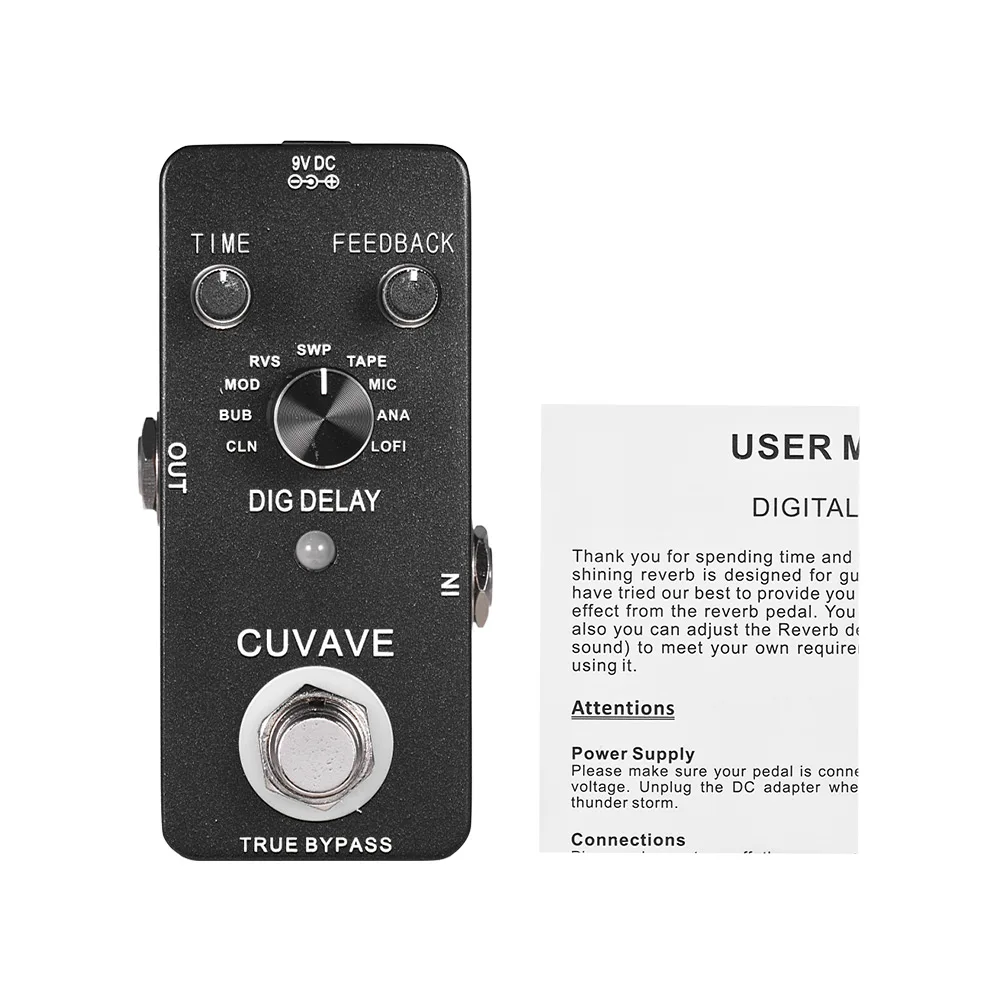 Digital Delay Guitar Effect Pedal With 9 Delay Effects True Bypass Full