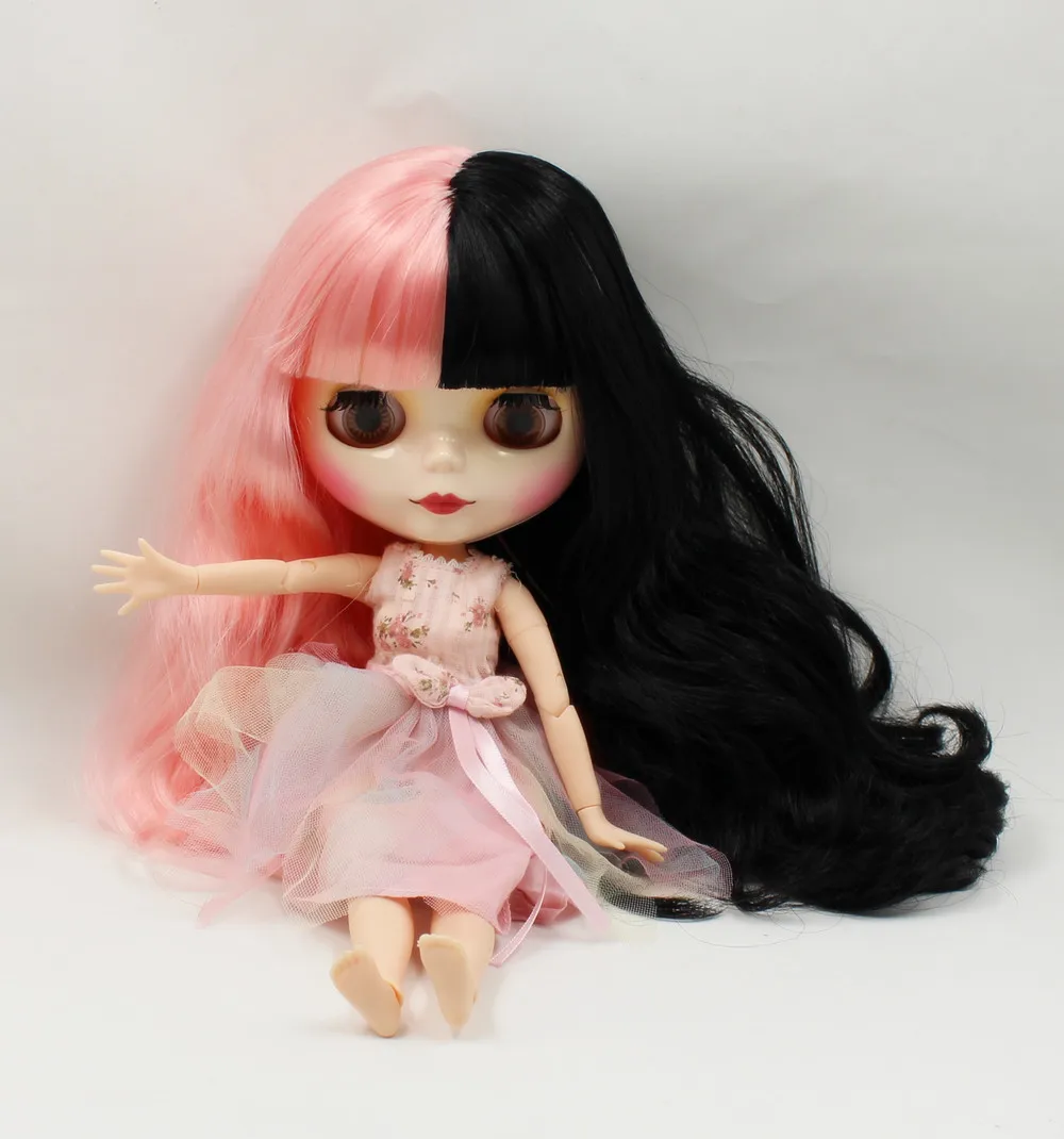 Ледяная фабрика blyth кукла 1/6 игрушка белая кожа соединение тела розовые и черные волосы Мелани Мартинес волосы bjd кукла 30 см