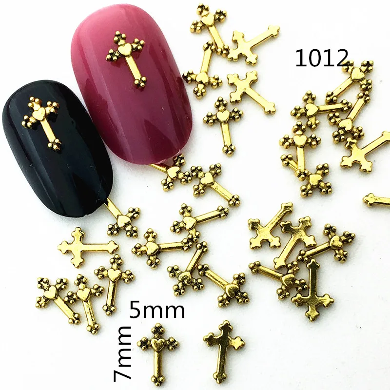 

10pcs/bag Japan New 3D Nail Art Accessory Metal Nail Decoration Retro Kawaii Cross 5*7mm DIY Charm Nail Tools Supplies