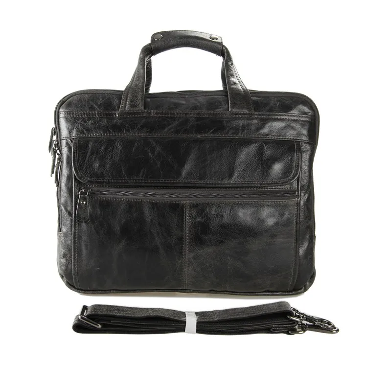 J.M.D 100% натуральная коровья кожа классический серый мужской портфель сумка через плечо сумка подходит для 15,5 "ноутбука 7146J