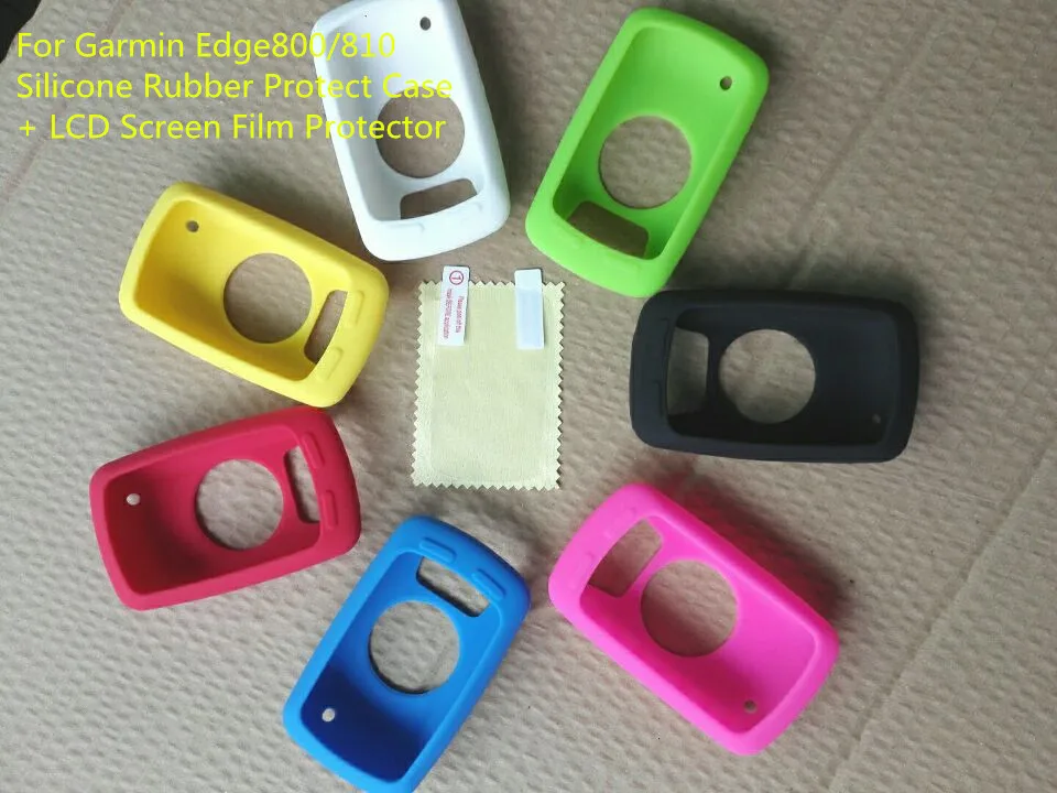 

For Garmin Edge 800/810 Outdoor Cycling computer Silicone Rubber Protect Case + LCD Screen Film Protector