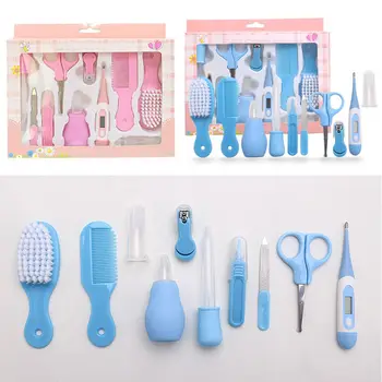 

10pcs Baby Newborn Health Care Set Nail Hair Thermometer Brush Kit Baby Grooming & Healthcare Kits
