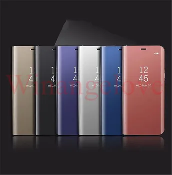

For Samsung Galaxy A5 A7 A8 2018 Smart Mirror Leather View Flip Stand Case Cover for samsung A5 A7 A8 2018