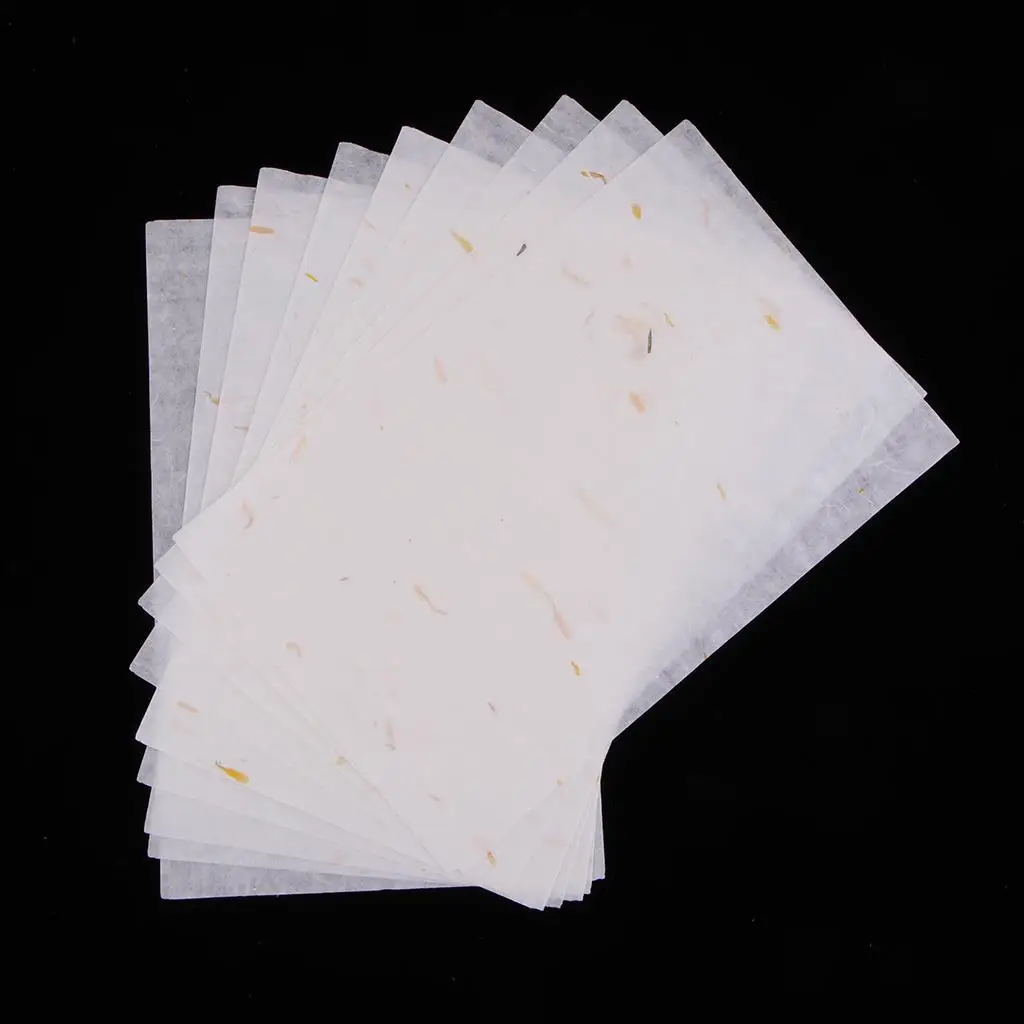 10 Pieces Vintage White Chinese Art Paper Xuan Paper for Origami Cards Making Letters Writing DIY Cards Making 